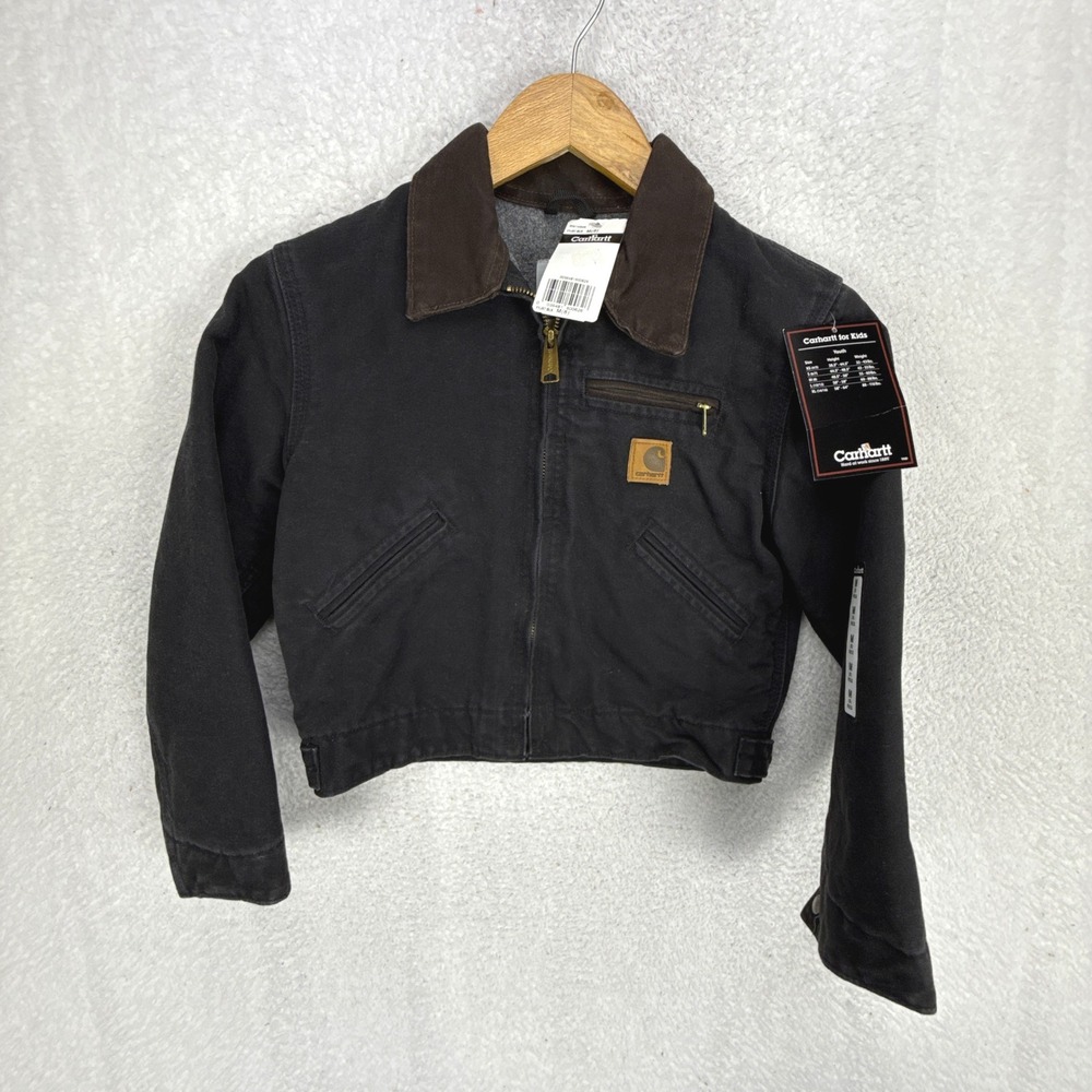 Carhartt‎ Detroit Jacket Fleece Lined Youth Medium (8) YYJ97 BLK Black NWT NOS